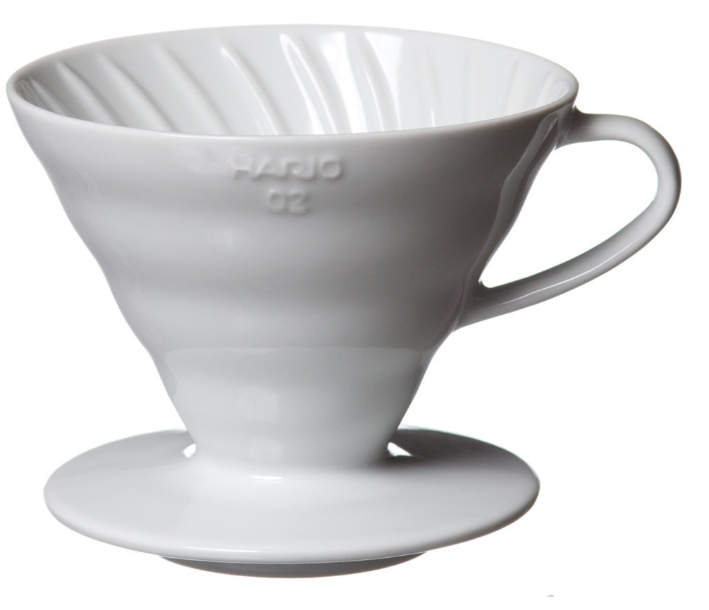 Керамический пуровер для кофе Hario V60 02, белый, 400 мл, для 1-4 порций, простота использования и отличный вкус