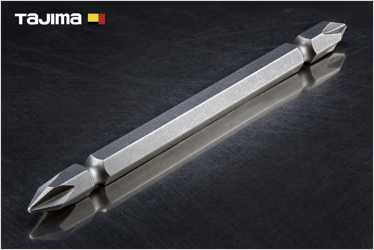 Бита TAJIMA PH2 150 мм с магнитным валом, двойная, для точной работы в узких местах