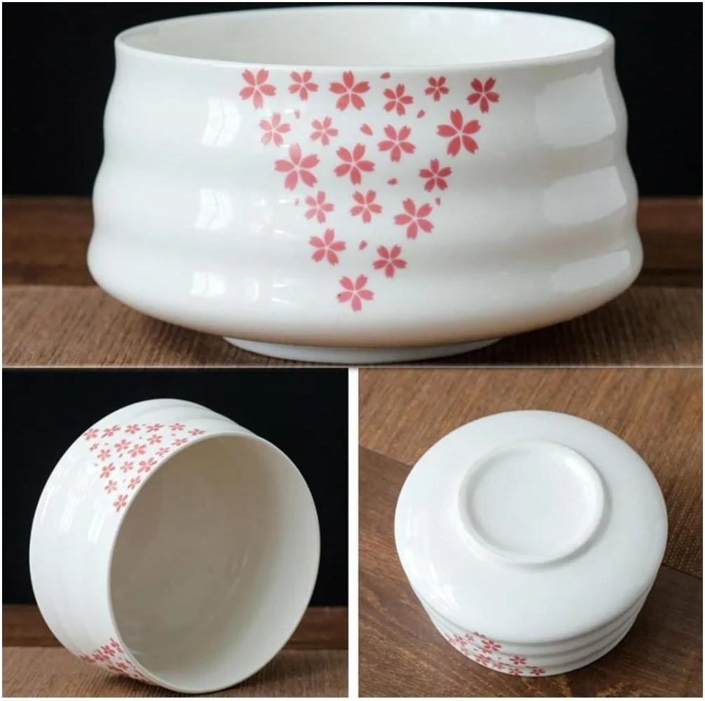 Тяван для матча Carnation 550 мл - керамическая чаша для чайной церемонии с уникальной текстурой и глянцевой поверхностью