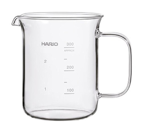 Сервер для кофе Hario Beaker 300 мл из термостойкого стекла с удобной ручкой и маркировкой для точного дозирования