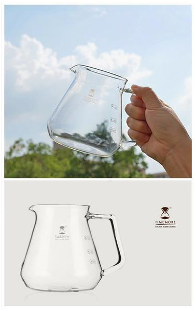 Стеклянний сервер для кави та чаю Timemore 360 мл з кришкою та силіконовим ущільнювачем