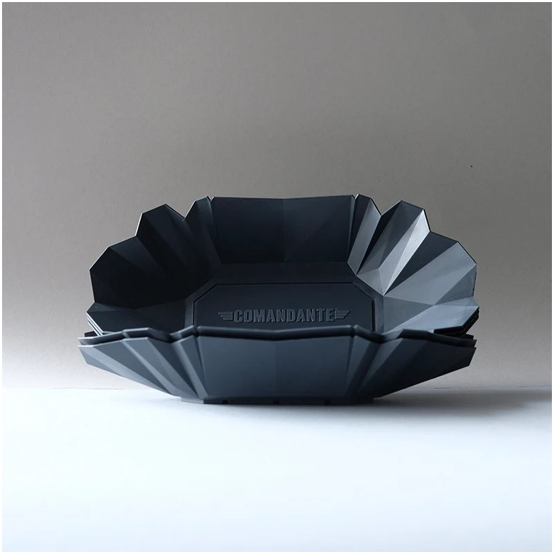 Миска для каппинга кофе 100 гр, черная, с воронкообразным выходом и рельефным логотипом, для точного насыпания