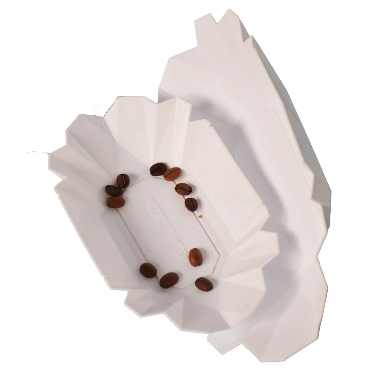 Миска для каппинга кофе 100 г, многоугольный дизайн, воронка для точного насыпания, белая