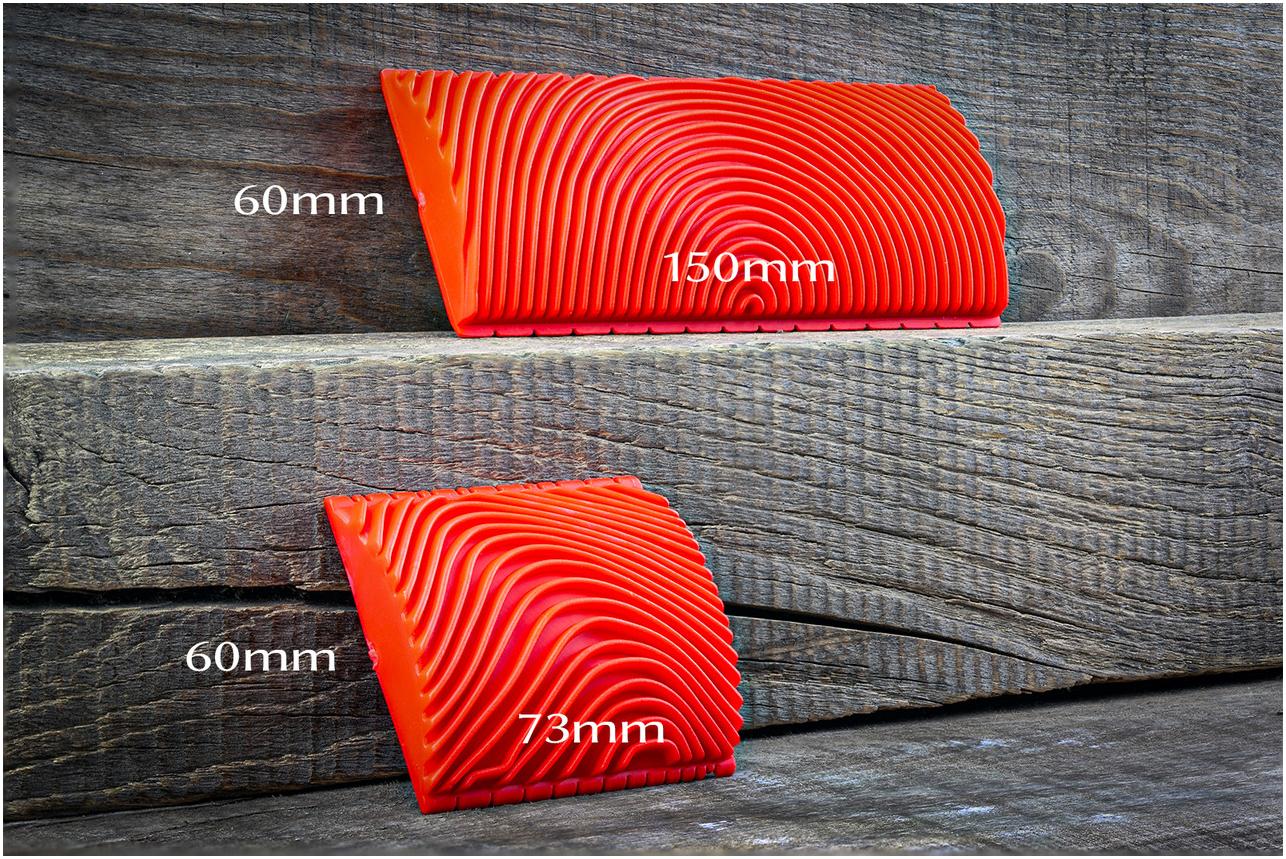 Набор резинок для создания текстуры дерева: 2 шпателя для эффекта сучковатости и спила, 15x6,5 см и 7,5x6,5 см