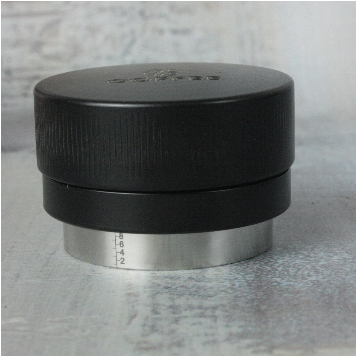 Регулируемый пуш-темпер для кофе VD Standard Pro с плоским основанием и лазерной маркировкой глубины