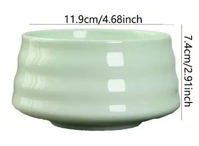 Чаша для матчу Green Light, 550 мл, глиняна з глазур'ю, ідеальна для чайної церемонії