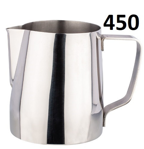 Питчер для молока Motta 450 мл с плоским дном для латте-арт, нержавеющая сталь