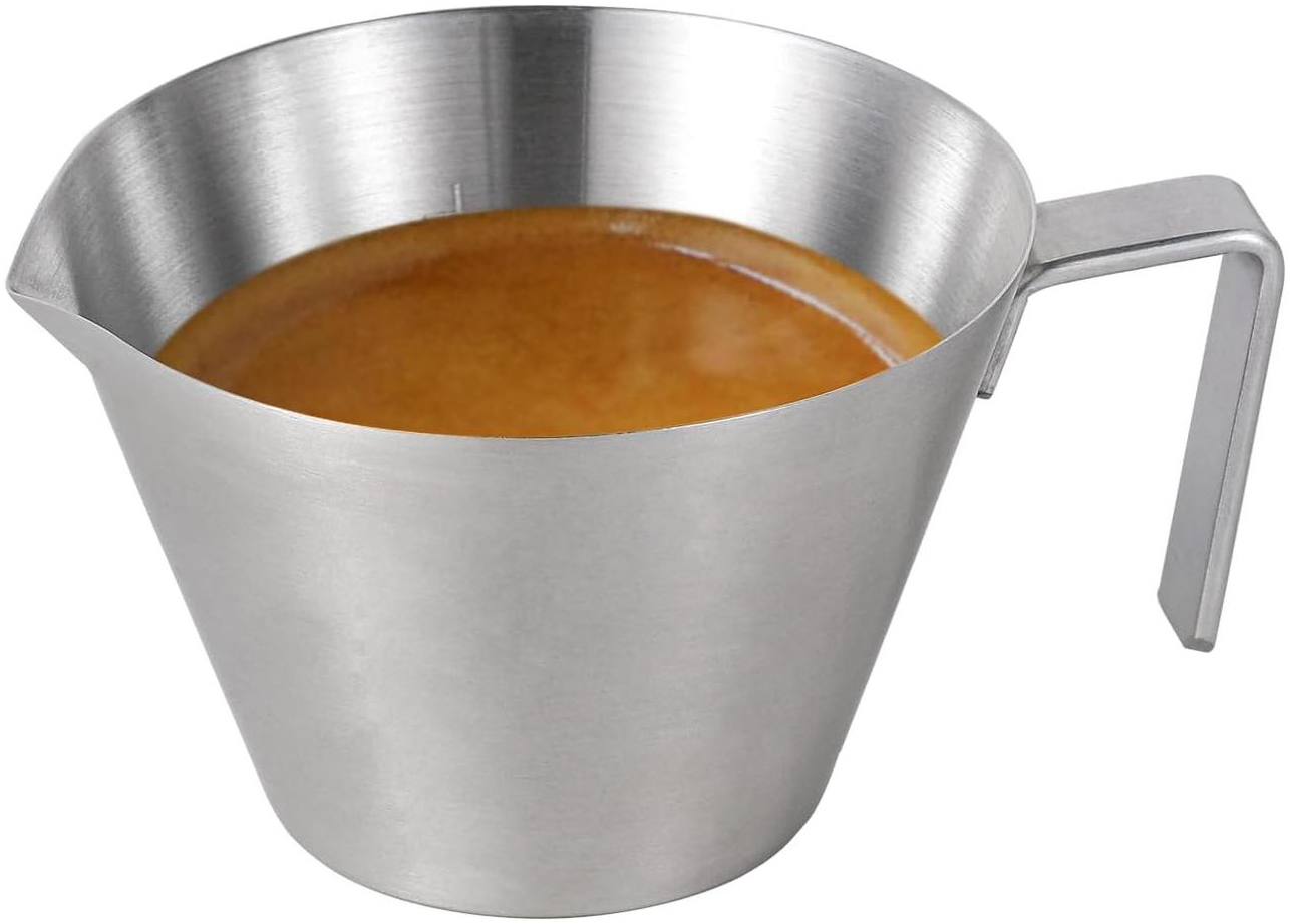 Молочник для эспрессо 100 мл из нержавеющей стали с острым носиком и отметками 30-60 мл