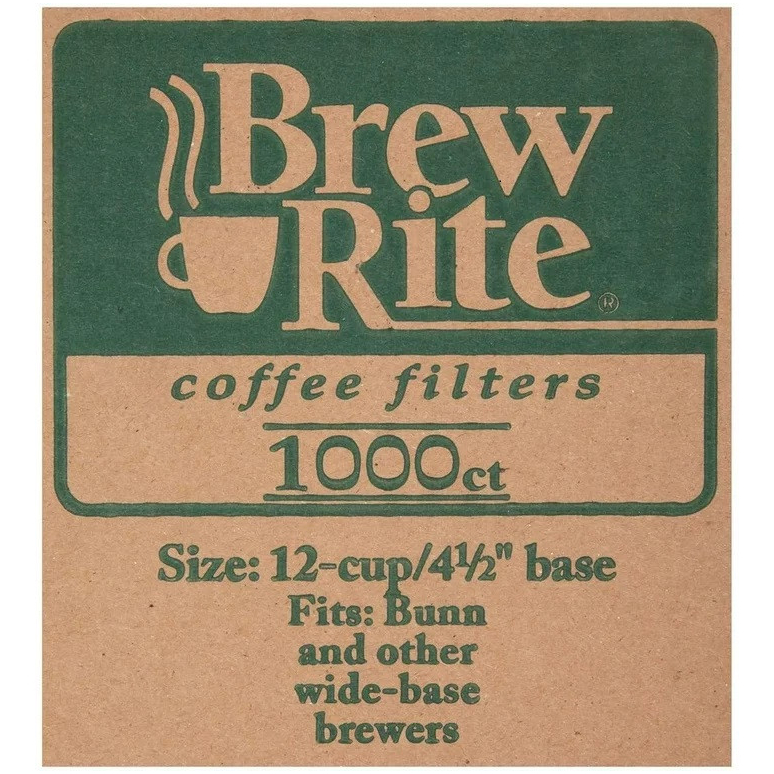 Фильтры Brew Rite для кофе 12 чашек, 1000 шт, для профессиональных кофеварок, отбеленные кислородом