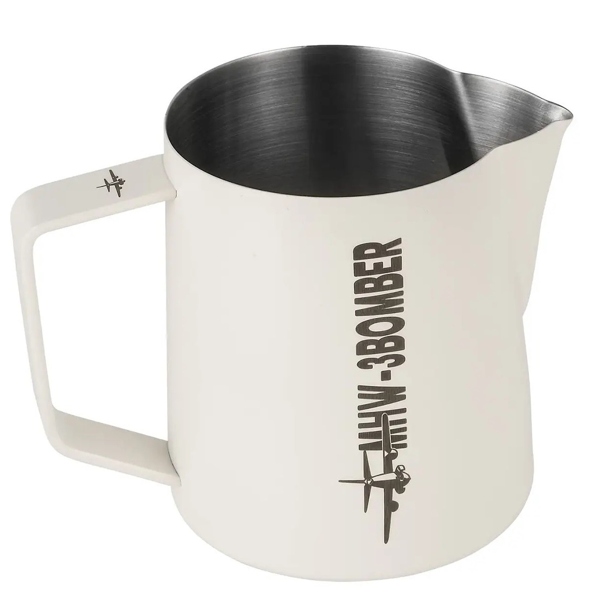 Питчер для латте-арта Off White 600 мл с узким носиком и эргономичной ручкой MHW-3Bomber