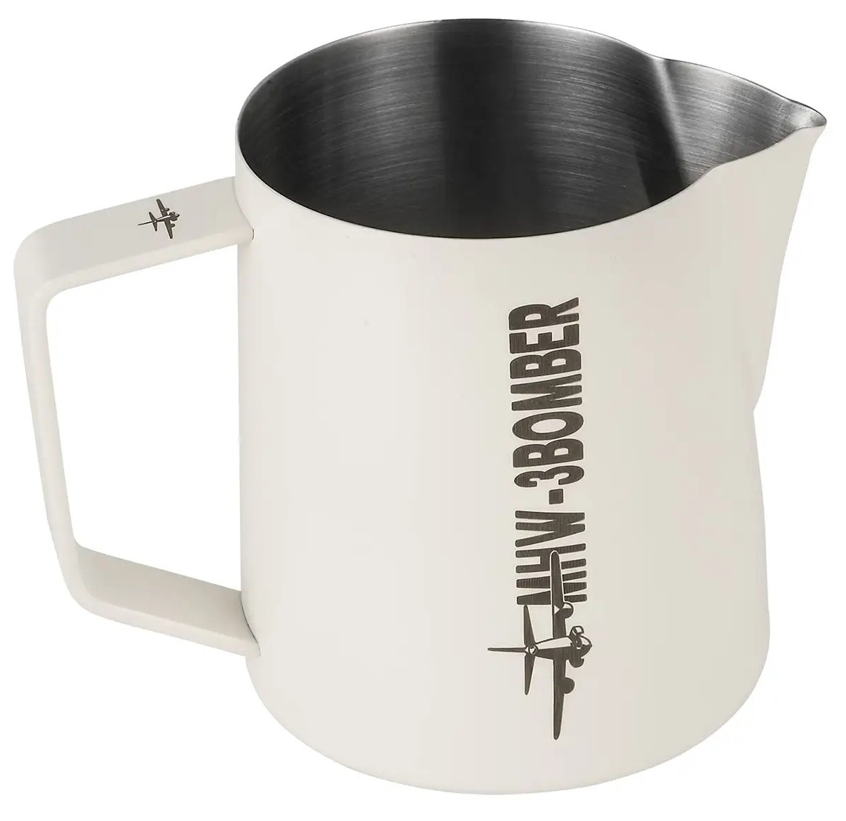 Питчер для латте-арта 700 мл, нержавеющая сталь, узкий носик, белый, MHW-3Bomber