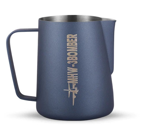 Питчер для молока MHW-3Bomber 450 мл из нержавящей стали, идеален для латте-арт, с синим цветом