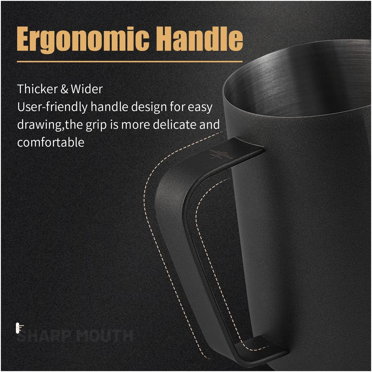 Питчер для молока MHW-3Bomber 450 мл из нержавеющей стали, идеален для латте-арт, с синим цветом