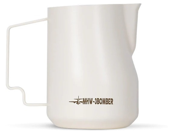 Питчер для взбивания молока 520 мл, нержавеющая сталь, белый, подходит для Латте-арт