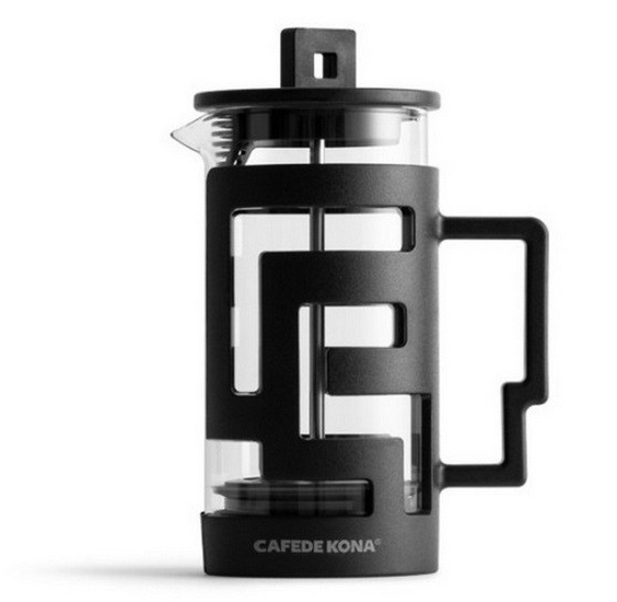 Френч-пресс Cafede для кофе 350 мл, боросиликатное стекло и нержавеющая сталь, черный, с мерной ложкой