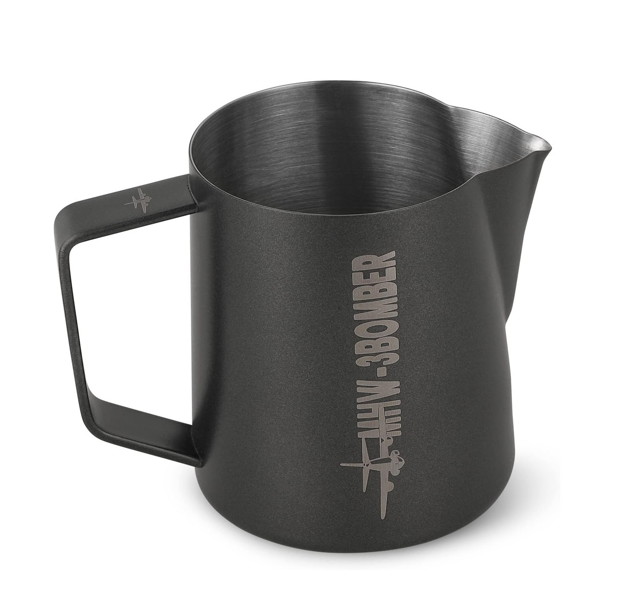 Питчер для латте-арта Matte Black 400 мл с узким носиком и нержавеющей сталью MHW-3Bomber