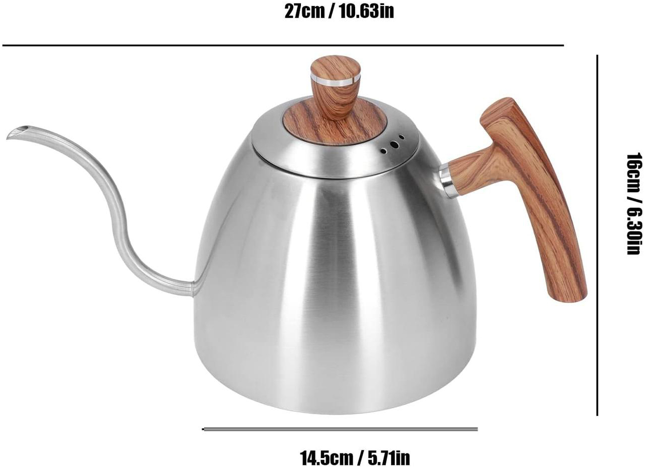 Чайник для кофе Hughes 800 мл с длинным носиком из нержавеющей стали для точного пролива