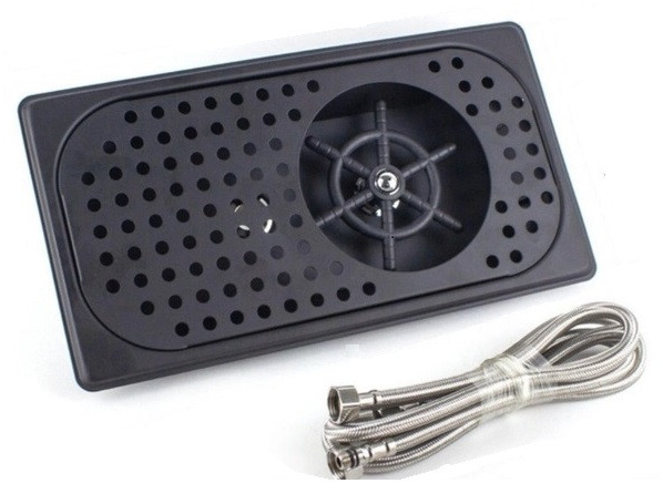 Ринзер для барной посуды Quick Rinse 32х17 см, черный, с распылителем для экономии воды и времени