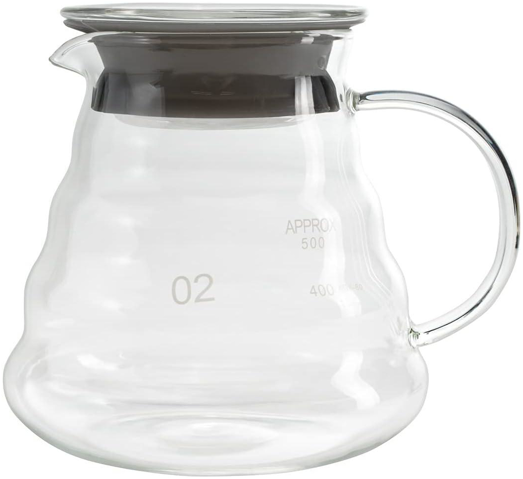 Сервер для кави 600 мл з боросилікатного скла, термостійкий, прозорий, без пластикових деталей