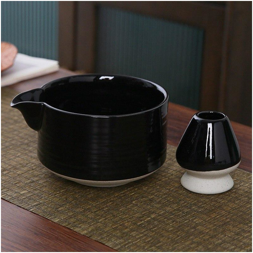 Чашка и подставка для венчика Katakuchi - комплект для приготовления матчи в японском стиле