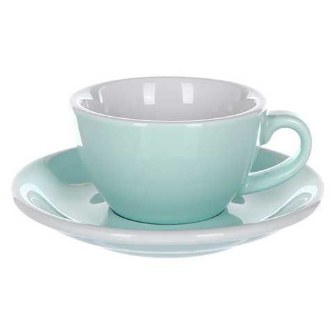 Чашка Loveramics Egg River Blue 300 мл с блюдцем, стильный фарфоровый аксессуар для кофе, сохраняющий тепло