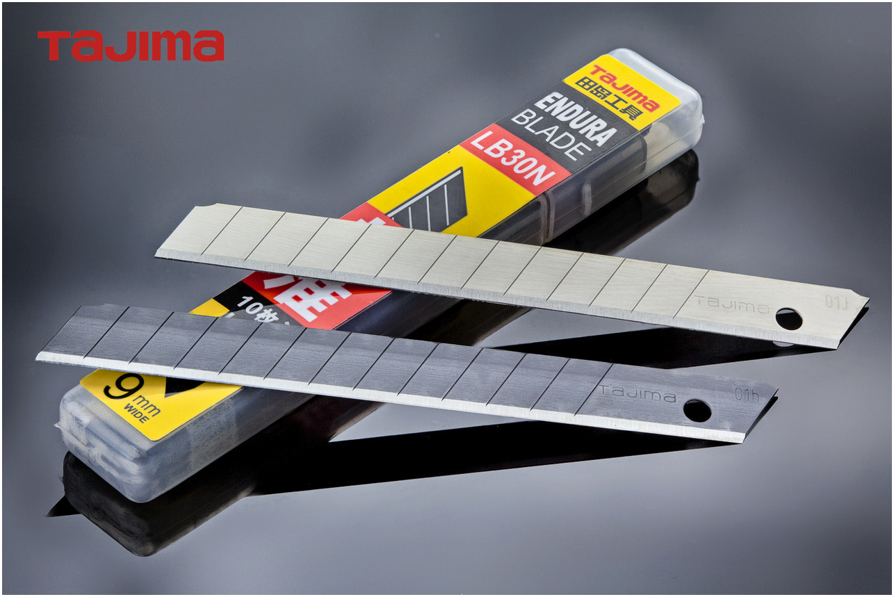Сегментные лезвия TAJIMA 9 мм для канцелярского ножа, ultra прочные, 10 шт в упаковке