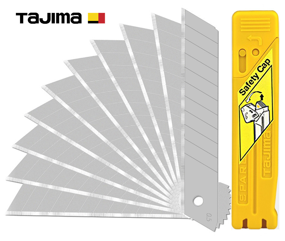 Сегментные лезвия для канцелярского ножа TAJIMA 25 мм, 10 шт, суперострые и прочные