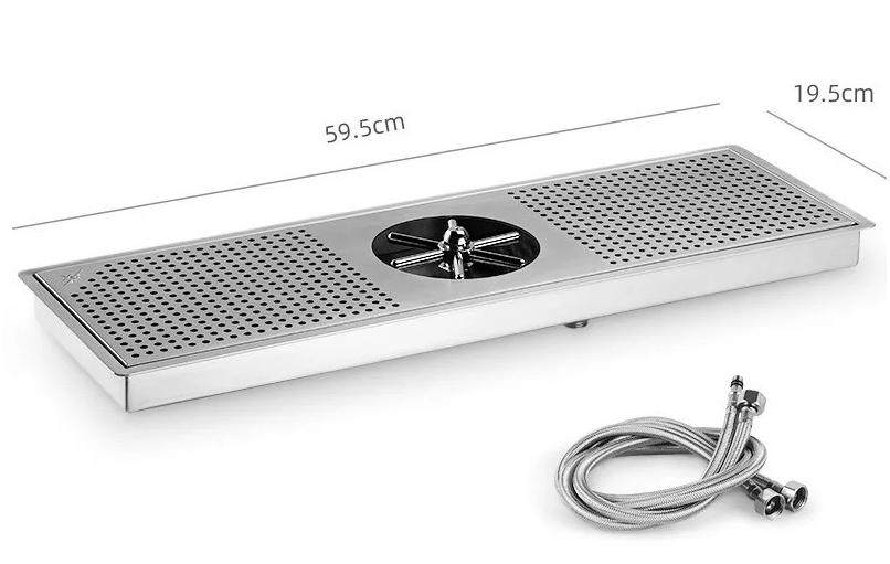 Ринзер для баров 19.5x59.5 см из нержавеющей стали с минимальным выступом 2 мм