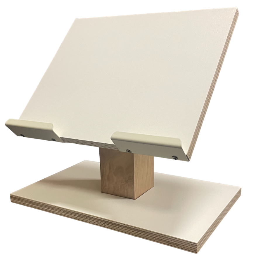 Підставка для планшета з дерева, біла, з посадковим місцем 18х15 см, сумісна з Касою WW