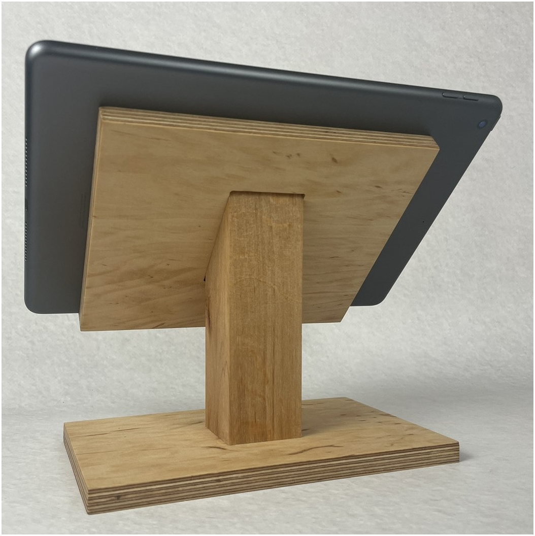 Підставка для планшета з дерева, біла, з посадковим місцем 18х15 см, сумісна з Касою WW