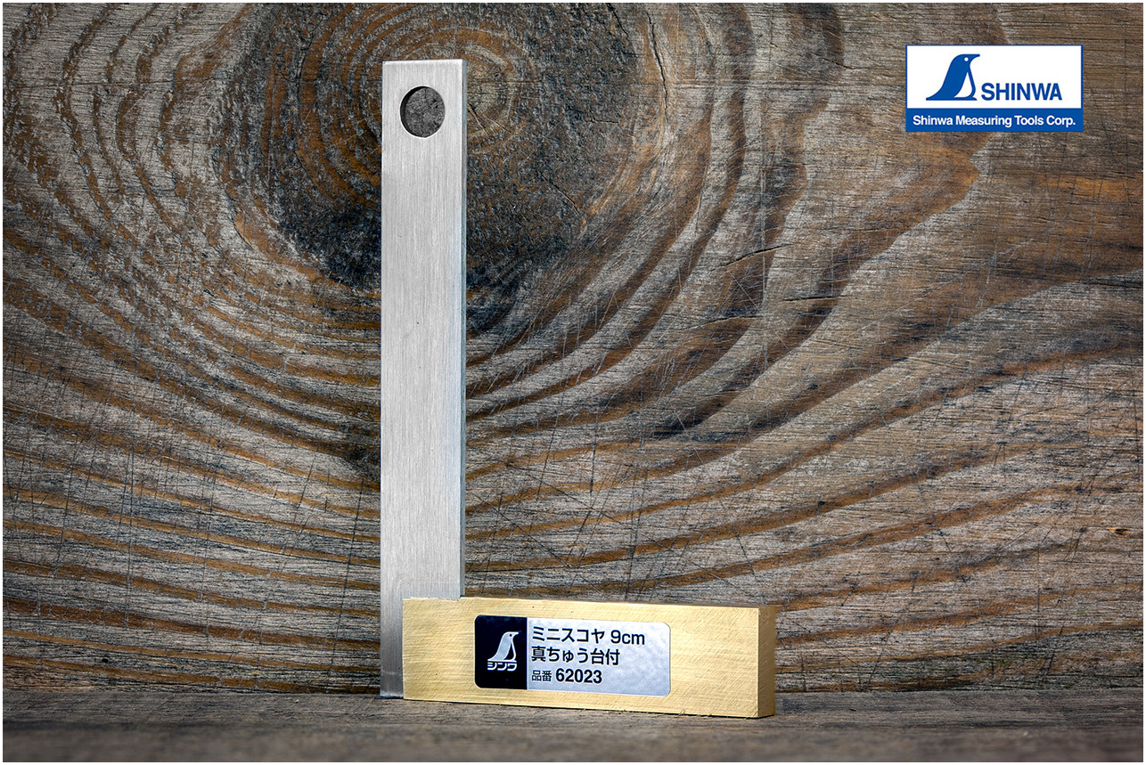 Мини угольник 90х60 мм SHINWA, нержавеющая сталь и латунь, точность 0,09 мм, идеален для точных измерений