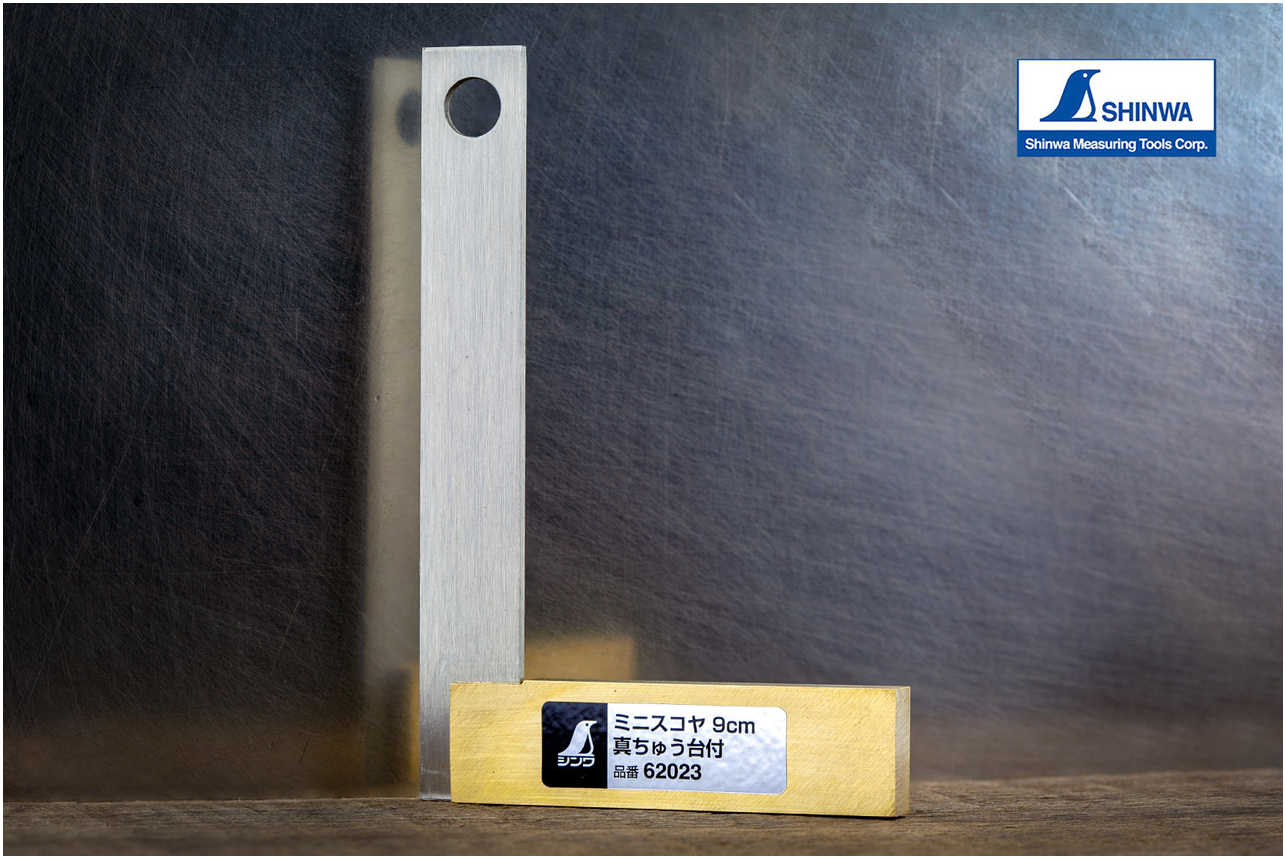 Мини угольник 90х60 мм SHINWA, нержавеющая сталь и латунь, точность 0,09 мм, идеален для точных измерений