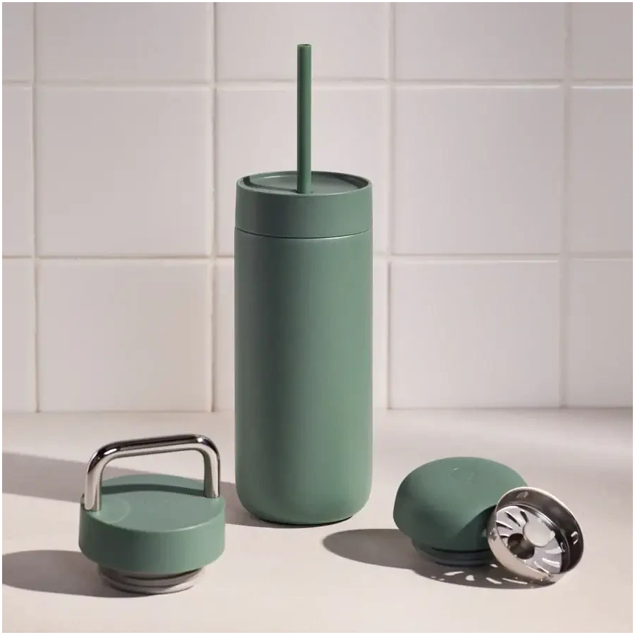 Термос-чашка Fellow Carter Move Mug 3 в 1 475 мл с тремя крышками для горячих и холодных напитков
