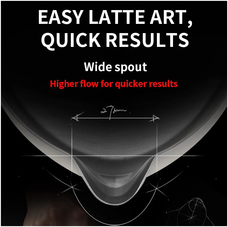 Питчер для молока GT Milk Pitcher 600 мл с инновационным носиком для латте-арта