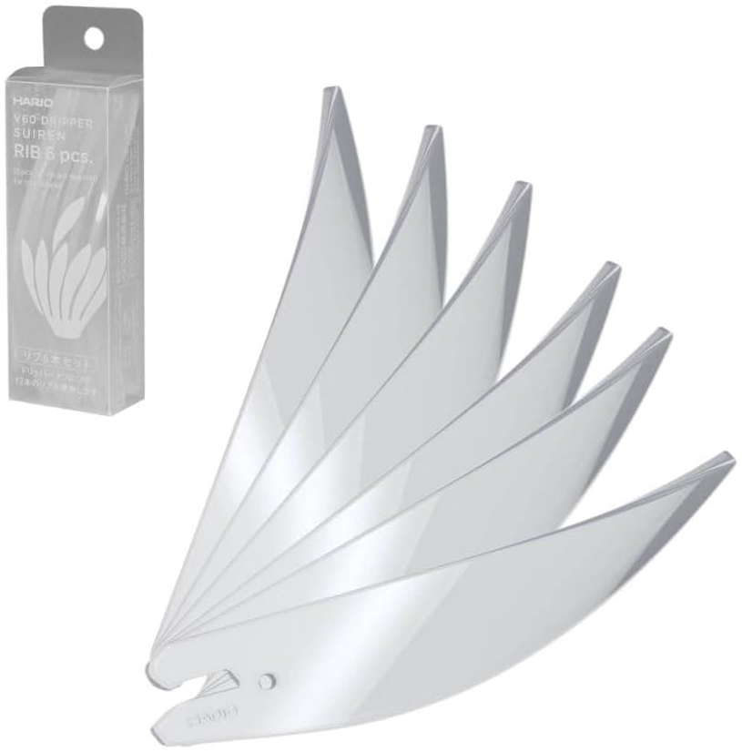 Набір ребер для пуровера Hario V60 SUIREN: стильні та функціональні спіральні ребра для ідеальної кави