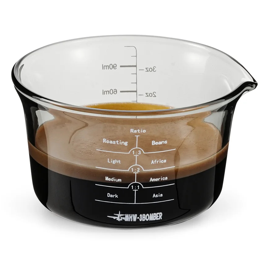 Мірник для еспресо 120 мл з боросилікатного скла з зручним носиком для точного переливання