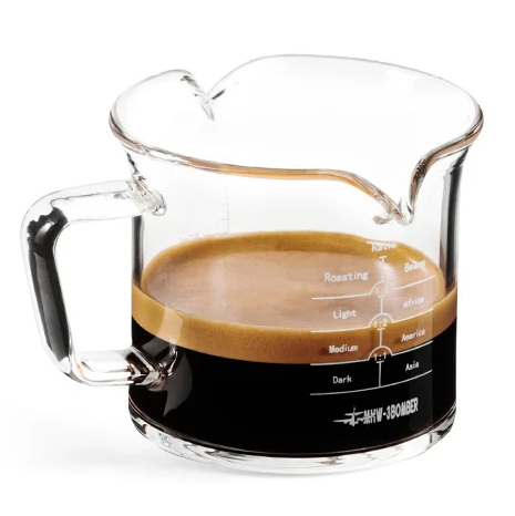 Мерник для эспрессо 120 мл из боросиликатного стекла с удобным носиком для точного переливания