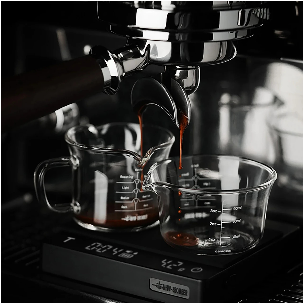 Мірник для еспресо 120 мл з боросилікатного скла з носиком для точного наливу