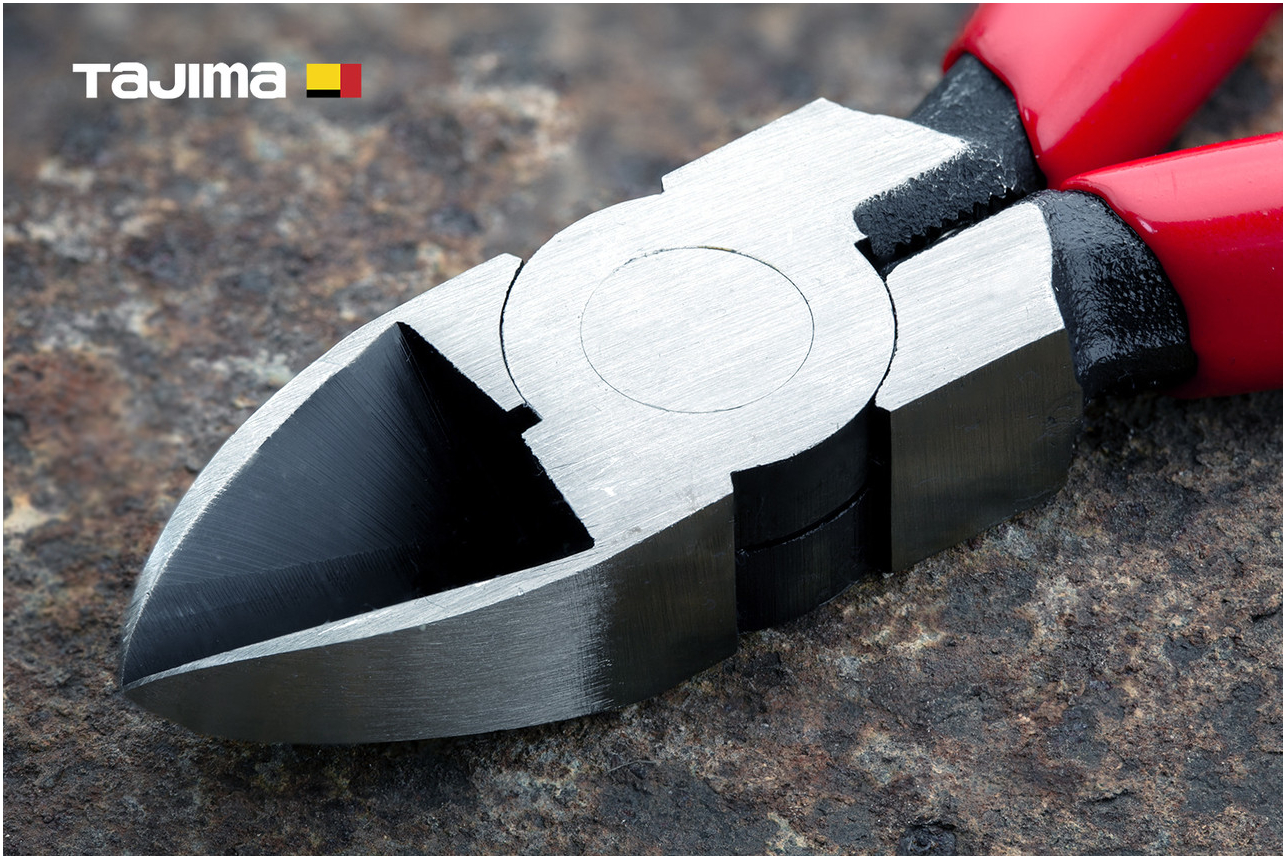 Мини бокорезы TAJIMA 125 мм с изогнутыми губками для резки проволоки и пластика, хром ванадиевые, профессиональные.