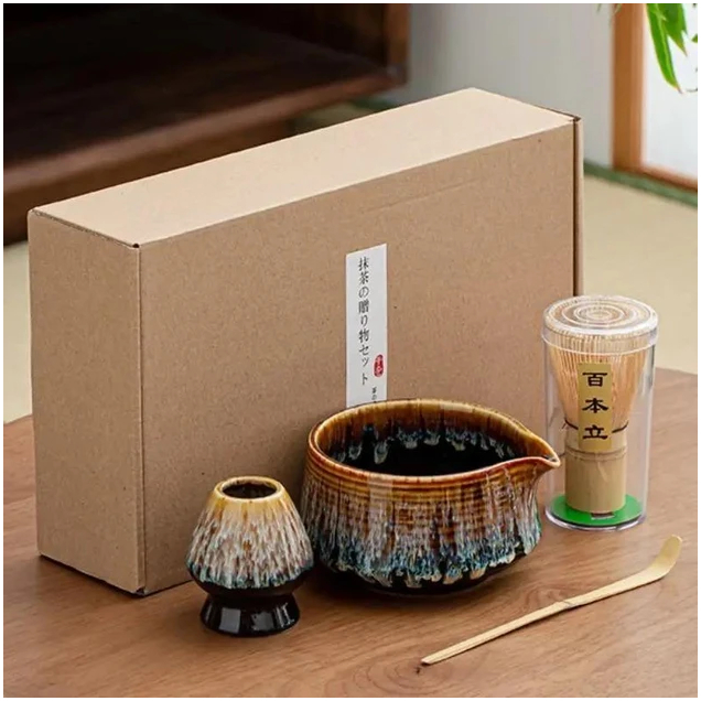 Набір для чаю матча з бамбуковим вінчиком, чашею з носиком і ложкою для заварювання