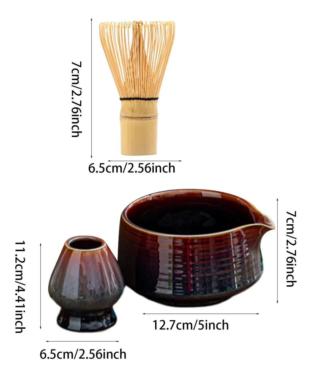 Набір для чаю матча з бамбуковим вінчиком, чашею з носиком і ложкою для заварювання