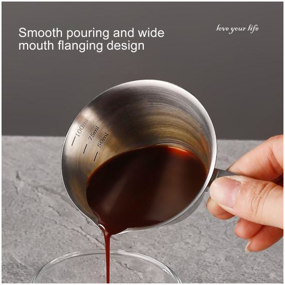 Питчер для эспрессо 100 мл с мерной шкалой и сливным носиком из нержавящей стали