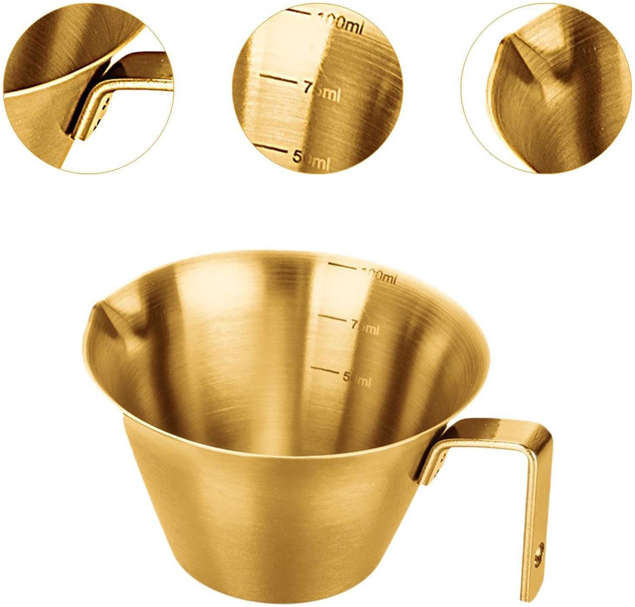 Питчер для эспрессо 100 мл с мерной шкалой и сливным носиком из нержавящей стали