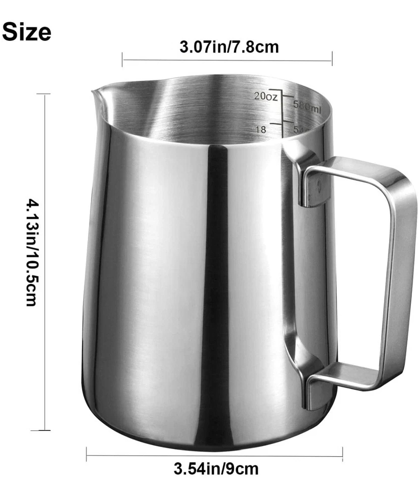 Питчер для молока 350 мл из нержавеющей стали с носиком для латте-арта