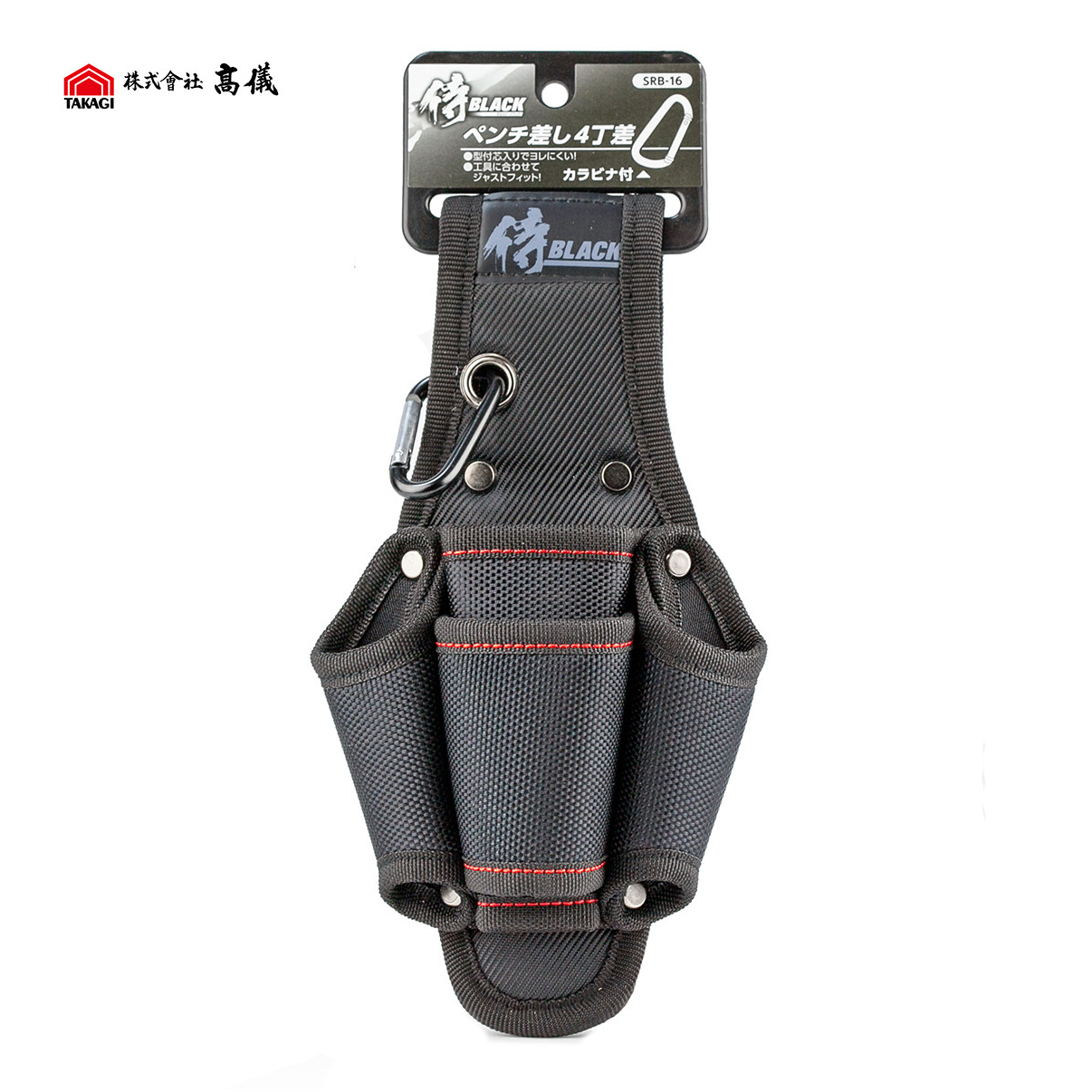 Чехол-держатель для инструментов Takagi Samurai Black с 4 карманами для плоскогубцев и отверток