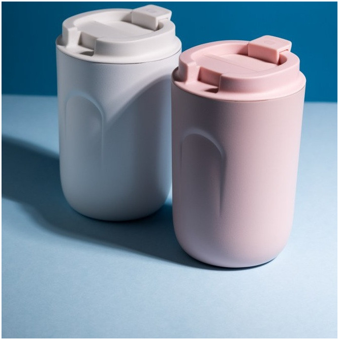 Термочашка для кофе 380 мл с устойчивым дном и надежной крышкой Thermiq