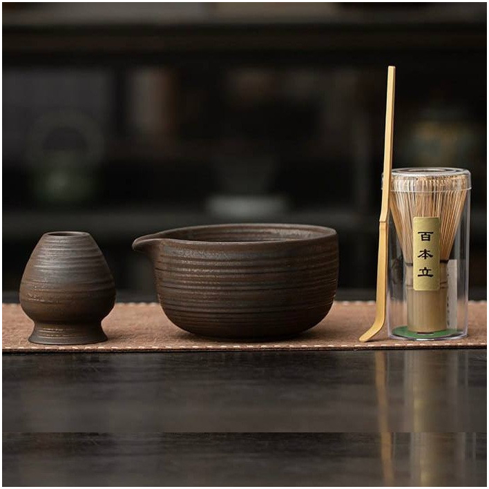 Набор для приготовления чая матча с уникальной чашей Katakuchi и бамбуковыми инструментами для идеальной пенки