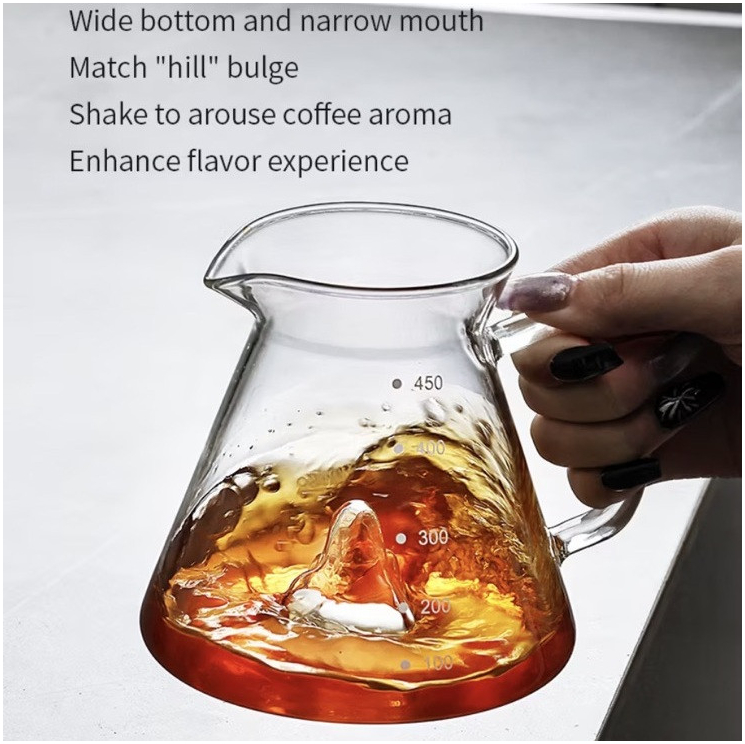 Сервер для фільтр-кави Bincoo з боросилікатного скла, 450 мл з зручною ручкою