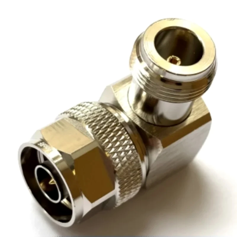 Кутовий N-адаптер Male/Female L-формату з низькими втратами сигналу для RF-обладнання, 50 Ом, 0-6 ГГц