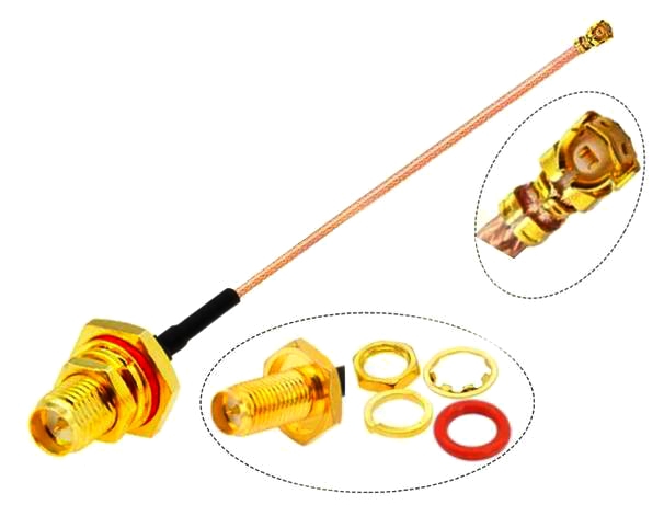 Кабель TRX IPX RG178 U.FL-SMA кутове гніздо 10 см для Wi-Fi, GPS, Bluetooth